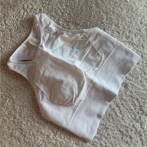 Lululemon White Ribbed Sports Bra